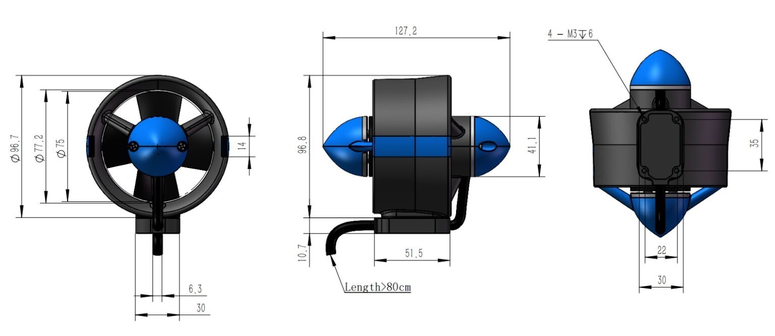 P75 Underwater ROV Thruster | AQUROV
