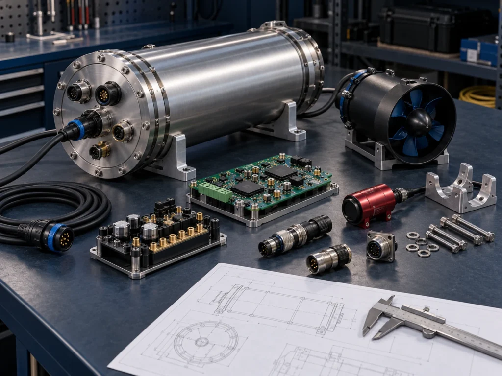 Underwater robotics components arranged for engineering review and system integration