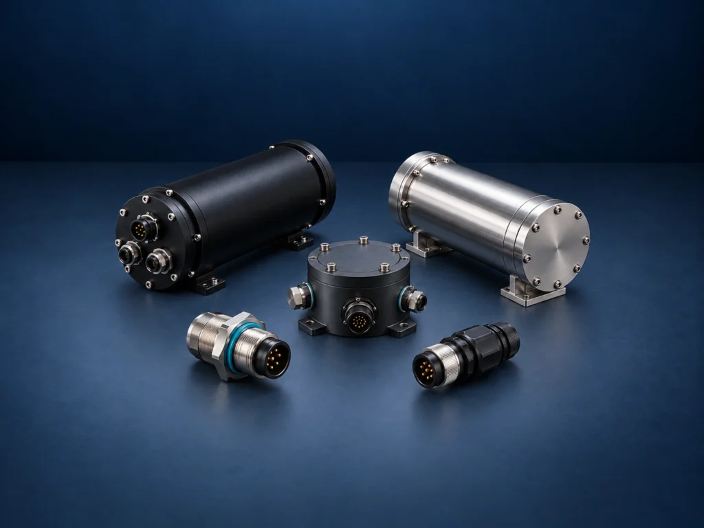 Underwater pressure housings, cable penetrators and subsea connectors for ROV systems