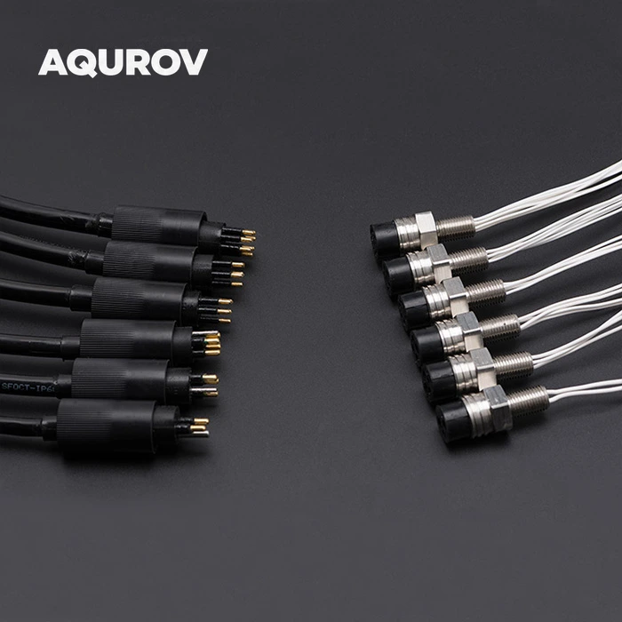 Female Bulkhead Connector + Male Inline Cable Connector (Micro Circular series)