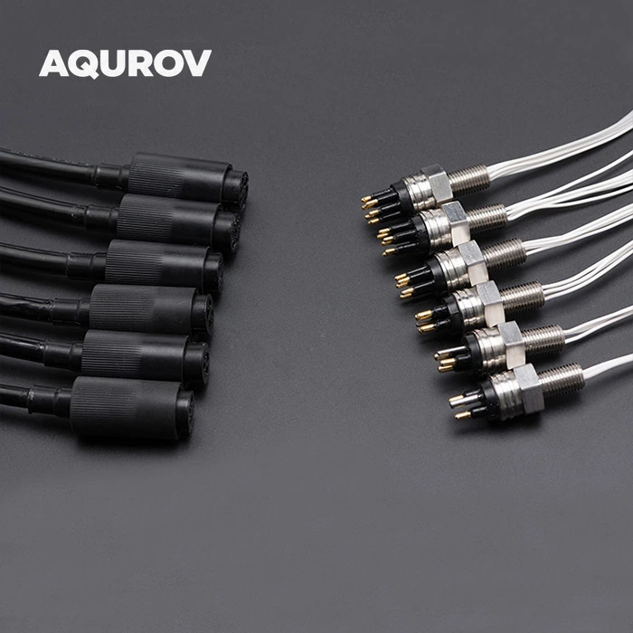Male Bulkhead Connector + Female Inline Cable Connector (Micro Circular series)