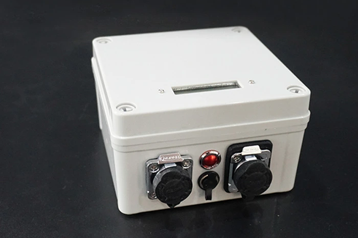Battery version with battery display, power switch, charge port and covered interfaces